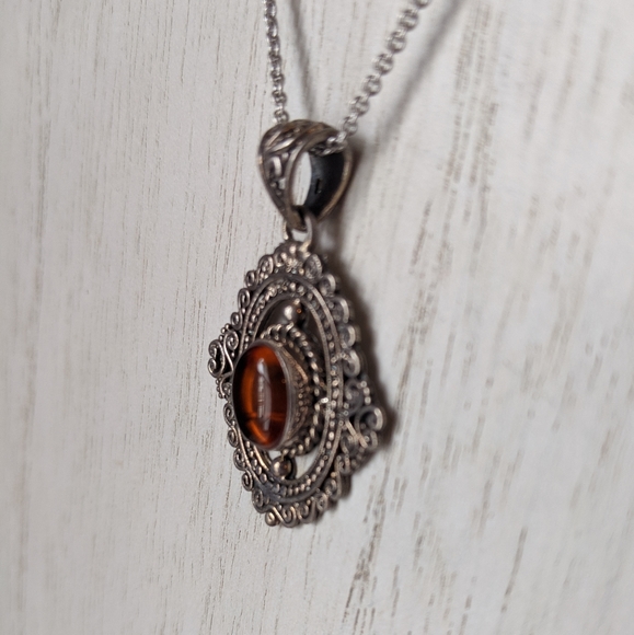 Baltic Amber Necklace in Sterling Silver - Picture 3 of 6